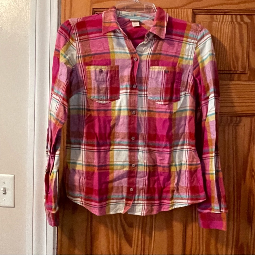 Massimo Pink Plaid Button-Down Shirt with Multicolor Accents